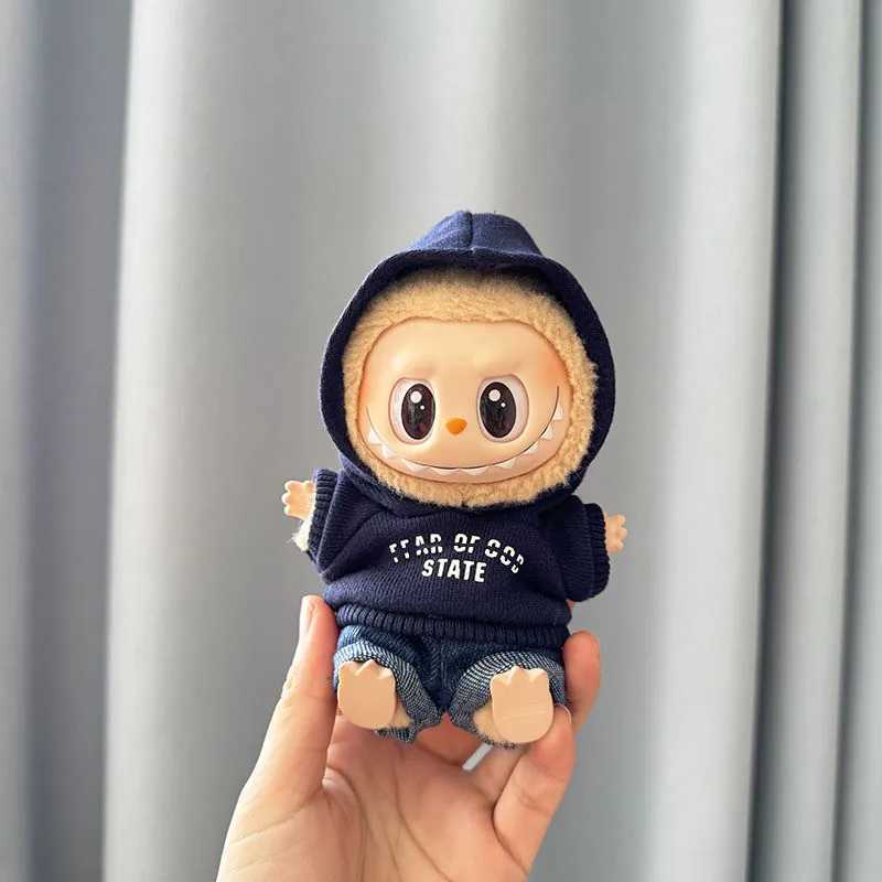 Labubu 17cm Clothes II Idol Dolls Sitting Par The Monster Outfit Accessories Clothing DIY Kids Gift Hoodie And Jeans EM03A Z250516