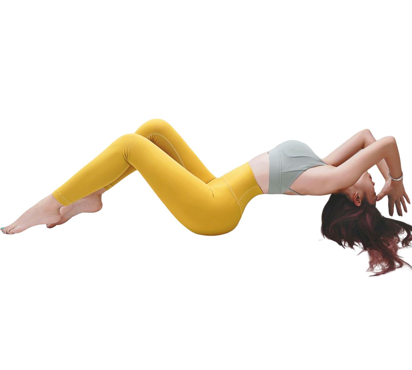 New Polyamide Women's Yoga Pants Solid Color High Waist Stretchy Fitness Ninth Sport Leggings T Shape Soft Elastic Push-UP Tights