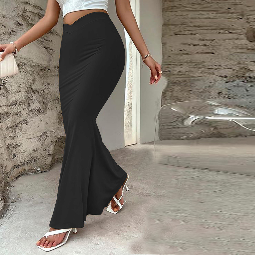 New Black Gentle Temperament Spring and Summer High Waisted Fish Tail Half Body Wrapped Buttocks Skirt for Women