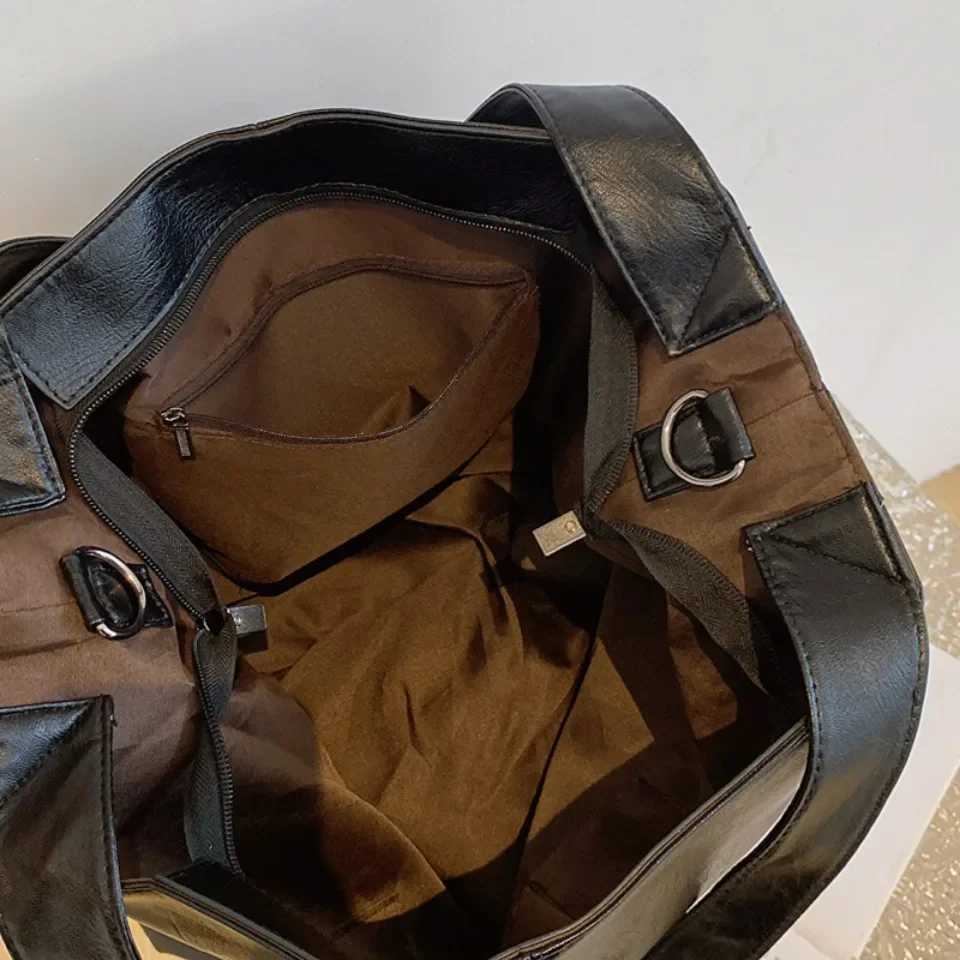 VONMONAN Fashion Big PU Leather Tote Bag for Women Trendy Female Simple Large High Capacity Retro Shoulder Side Bag Handbags M250520