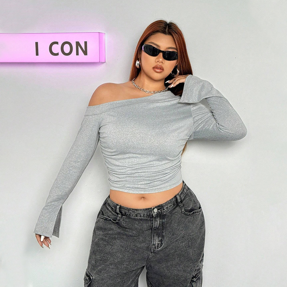 Large Womens Personalized Trendy T-shirt Autumn/winter Ins Design Sense Long Sleeve Interior Top