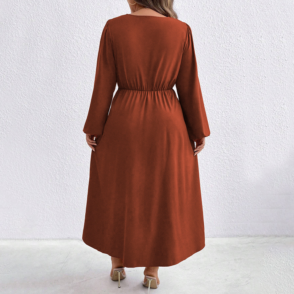 Womens Plus Size Elegant Style Dress Autumn and Winter High-end Fashion High Waist Slim Fit Long Skirt