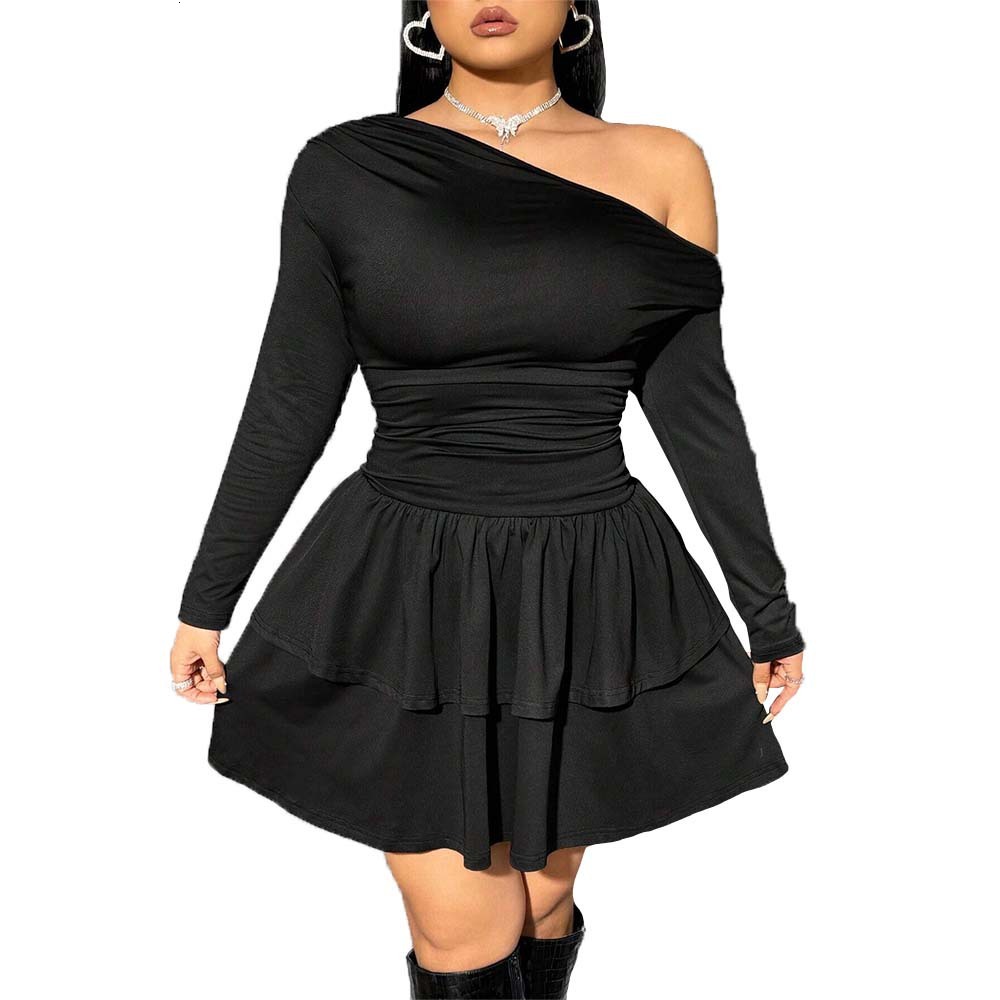 Plus Size Womens Sexy Style Dress Autumn and Winter New Sweet Girl High Waist Slim Fit Short Skirt