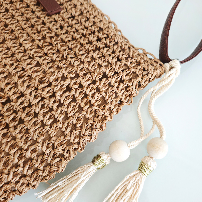 2025S designer summer new ins simple trend hand crossbody fashion vacation beach forest grass woven women bag