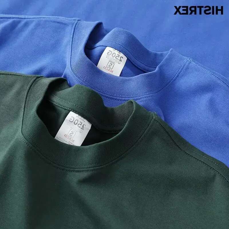 100 Heavy Weight Cotton T shirt For Men WomenShort Sleeve Plain TopsSolid Oversized Tee ShirtsQuality Clothing 88oz 250gsm y240815 designer bag
