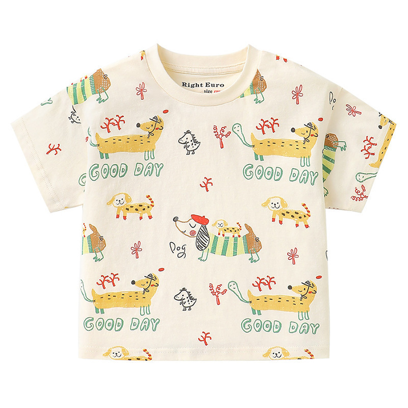 Boys antibacterial cotton short-sleeved T-shirt for summer children clothing for toddlers baby clothes 230426