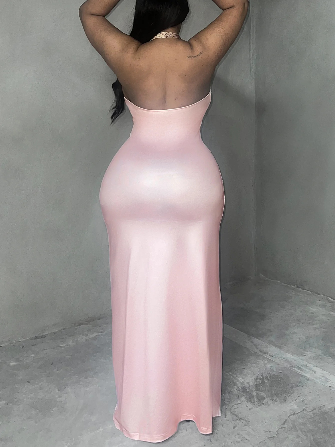 LW BASICS Plus Size Tie Dye Rib Knit Cami Bodycon Dress Women Summer Mixed Print Sleeveless U Neck Casual Ankle Length Dresses 250515