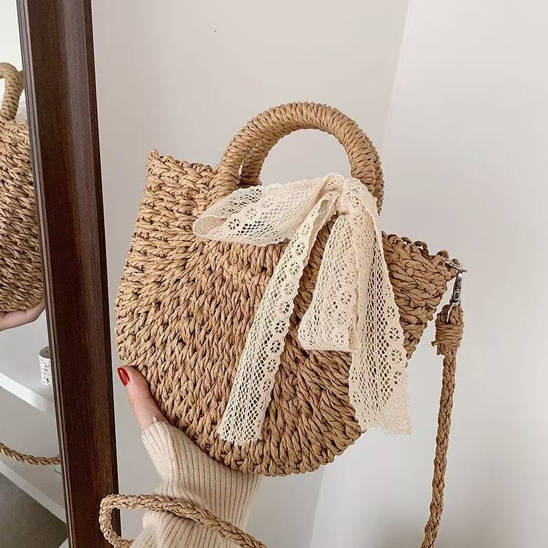 2025S designer women new spring and summer stylish styling handbag internet famous beach woven crossbody shoulder bag