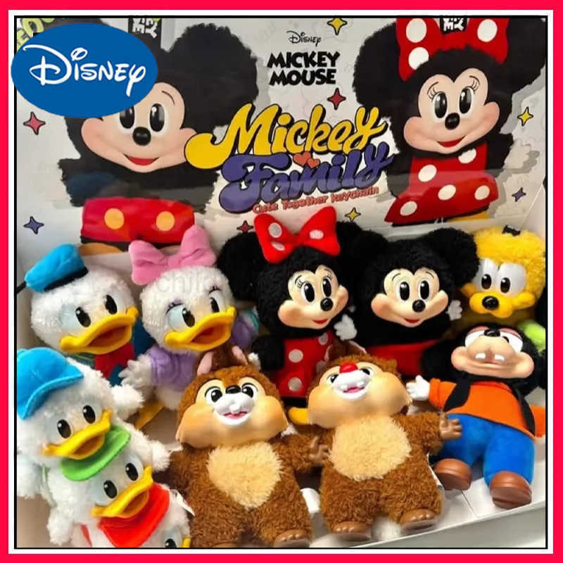 Disney In Stock Pop Mart Mickey Family Cute Together Keychain Series Blind Box Vinyl Doll Anime Figure Decoration Customized Kid Gift W20250516