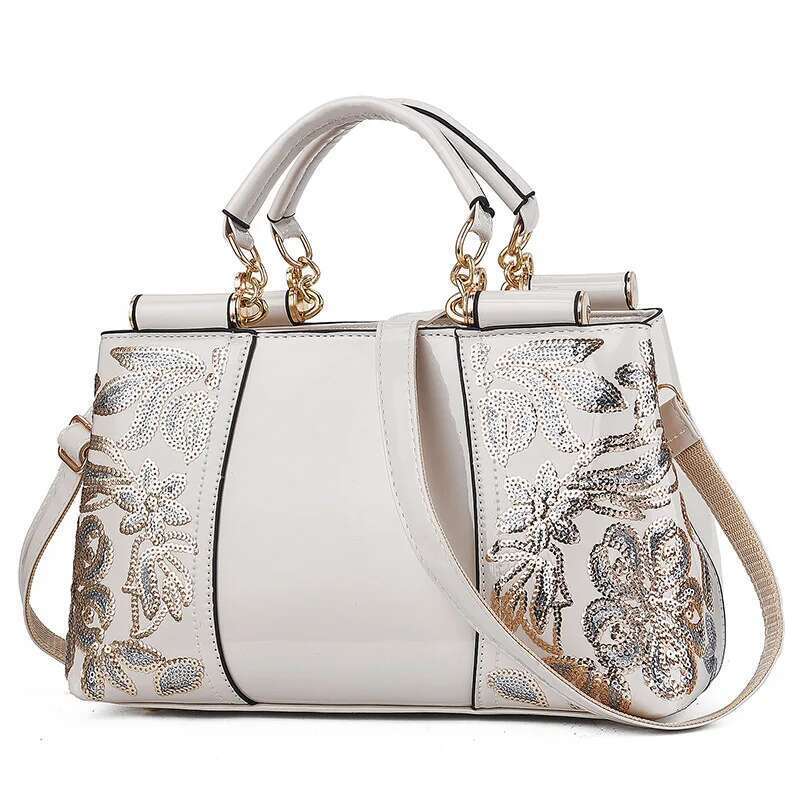 Patent leather glossy bride wedding atmosphere handbag large capacity women's shoulder messenger bag