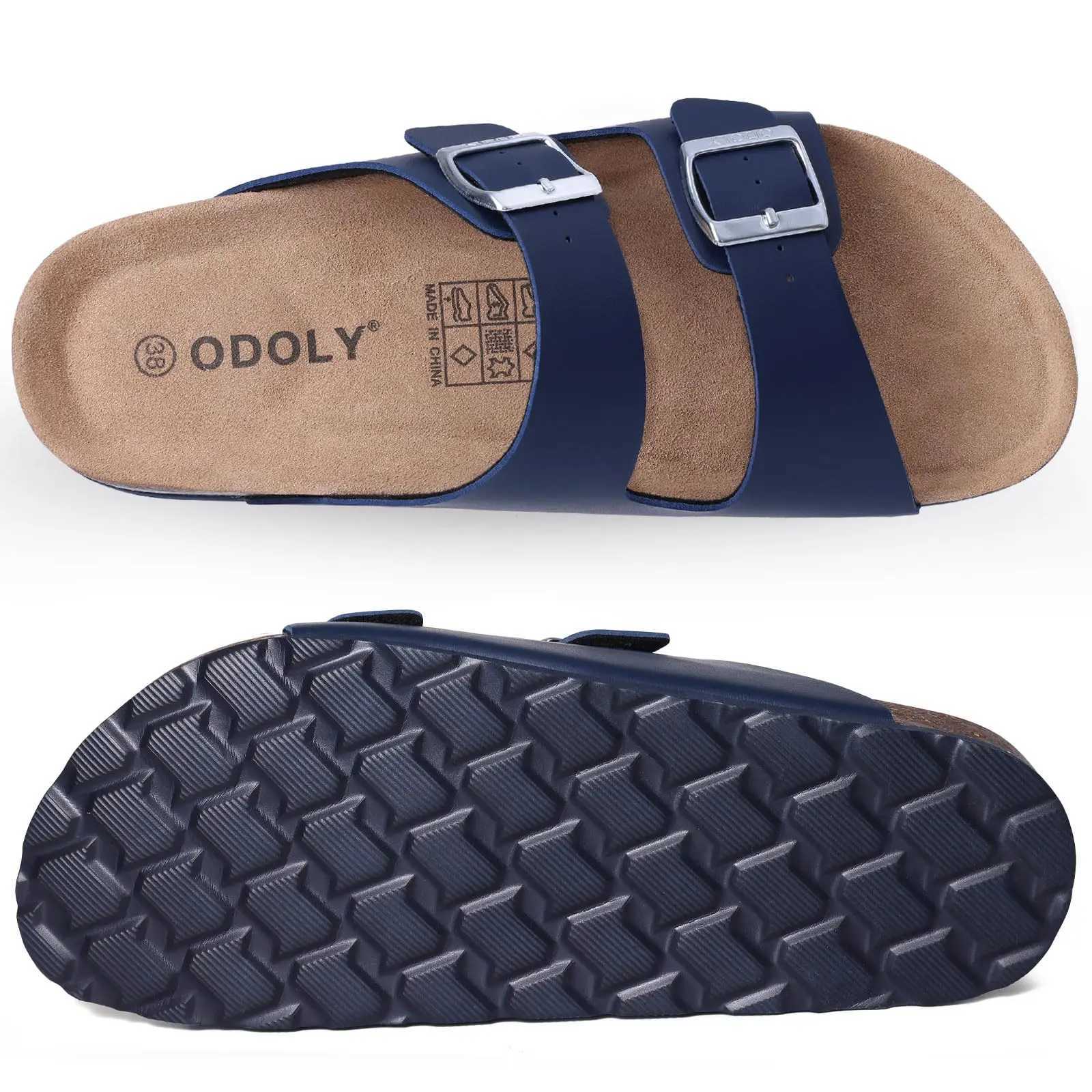 Book Now Cork Slippers Summer New Wen Double Buckle Sandals Soft Cfy Cork Footbed Slides Brand Unisex Beach Shoes Y250516