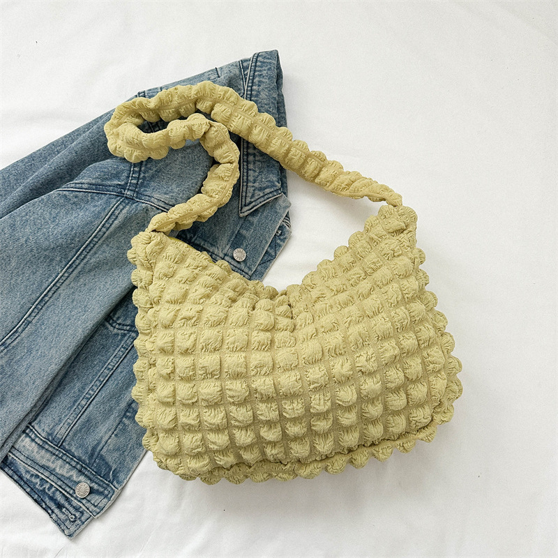 Free Delivery Designer Bag Internet Celebrity High End Crossbody Bubble Gauze Single Shoulder Armpit Autumn Large Capacity Casual Women's Luxury 