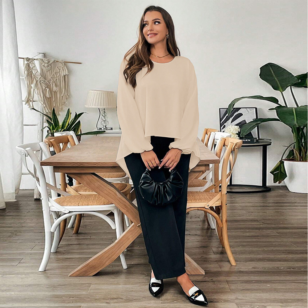 Large Size Womens Simple and Lazy Style T-shirt for Autumn and Winter Loose and Slimming Bow Tie Inner Top