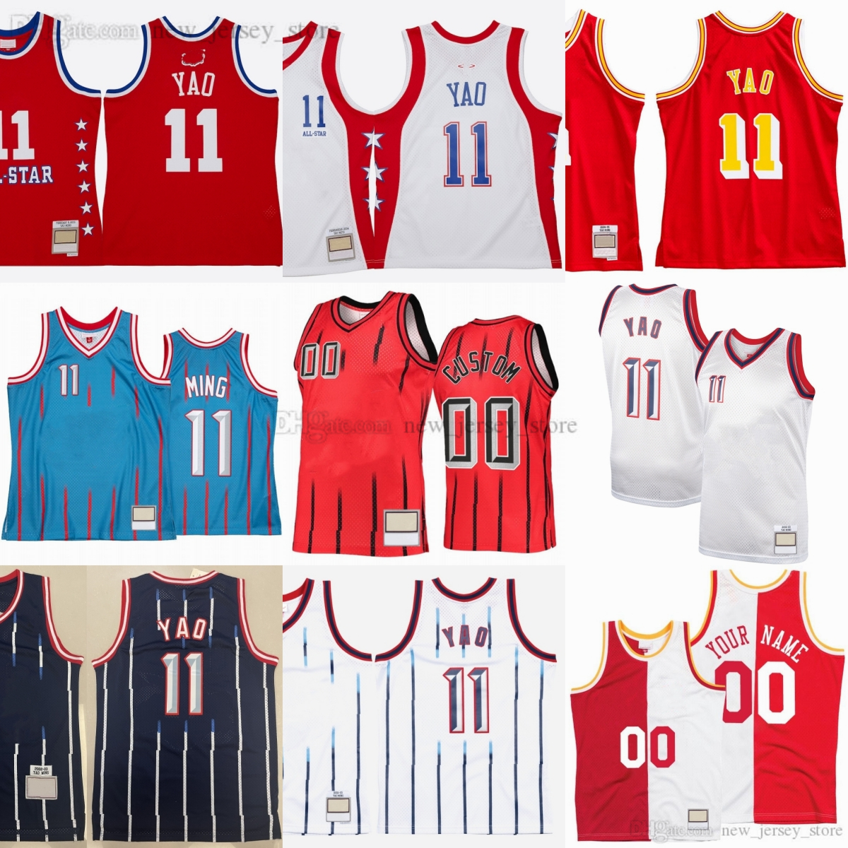 Classic Retro Francis Basketball Yao Jersey Throwback Harden Olajuwon McGrady Drexler Pippen Horry Barkley Breathable Sport Shirt Jerseys