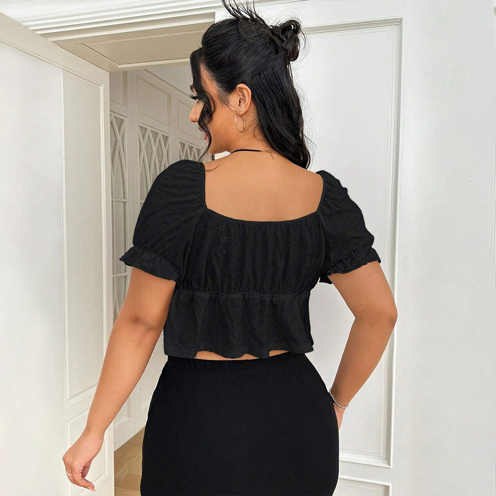 2025 Summer New V-neck Solid Color Drawstring Pleated Short Sleeved Loose T-shirt for Women