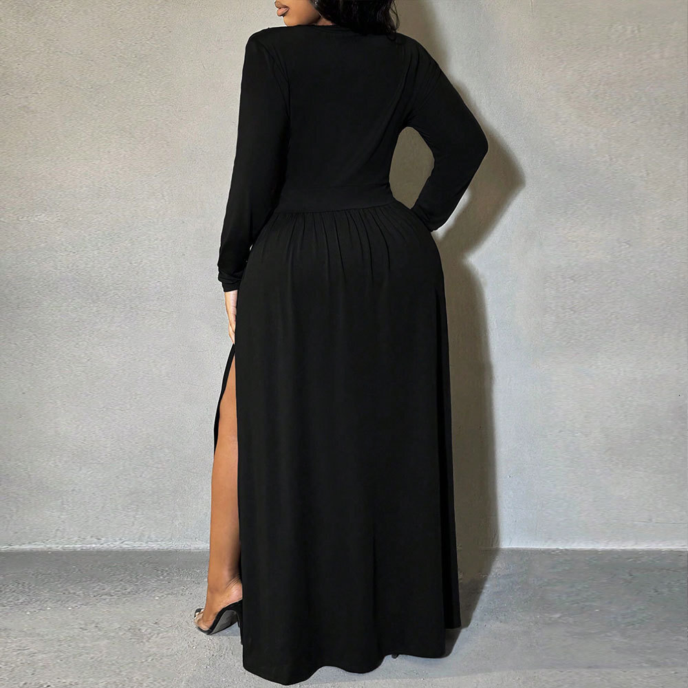 2025 Spring/summer New Plus Size Womens Clothing High-end and Socialite Style Dress Hanging and Split Long Skirt