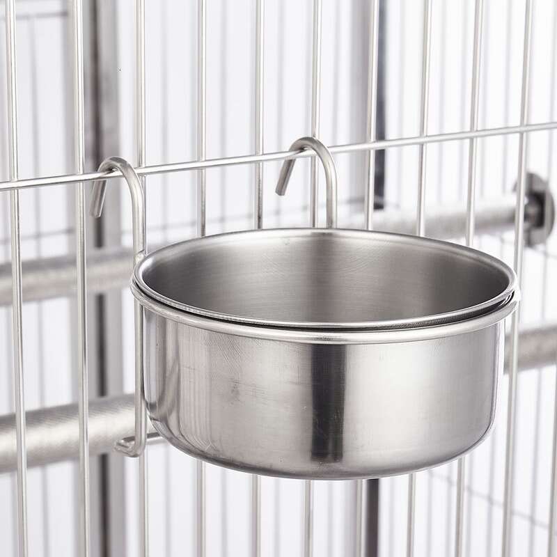 Dog stainless steel anti overturning hanging cat bowl bowl, drinking water feeding thickened enlarged small and medium-sized dog food utensils