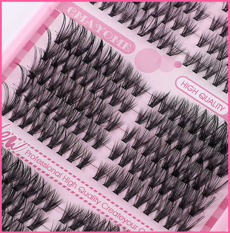 DIY Individual Eyelashes Natural Thick Lash Clusters Kit with Lash Bond & Seal Handmade Reusable DIY Segmented Eyelash Extensions Makeup for Women