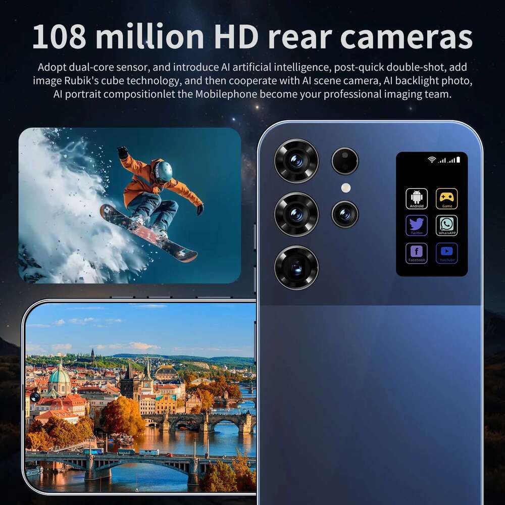 2025 New S26 Ultra Smartphone 5G 7.3 Inch 22G+2T Dual SIM Android14 48Mp + 72Mp 8000Mah Global Editionphone Gaming Phone