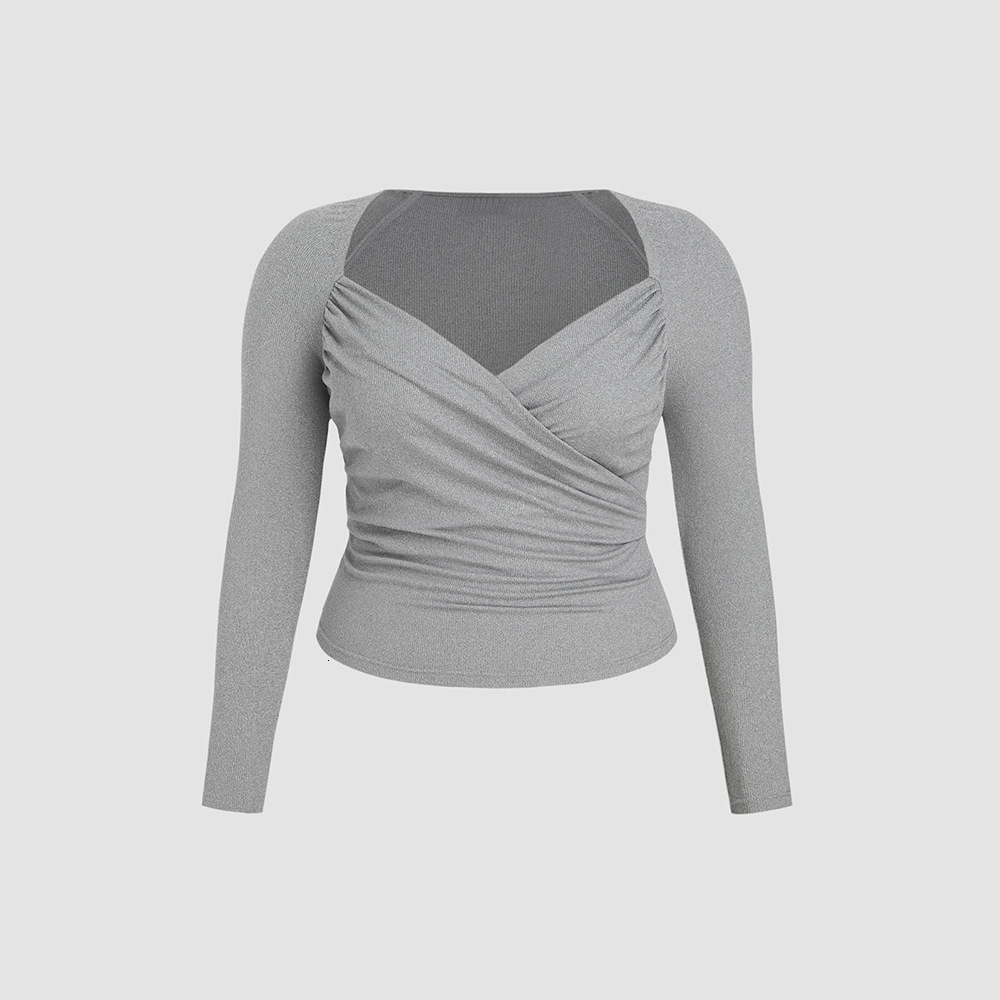 Plus Size Womens Elegant and Intellectual Style T-shirt Autumn and Winter High-end Fashion Temperament Top
