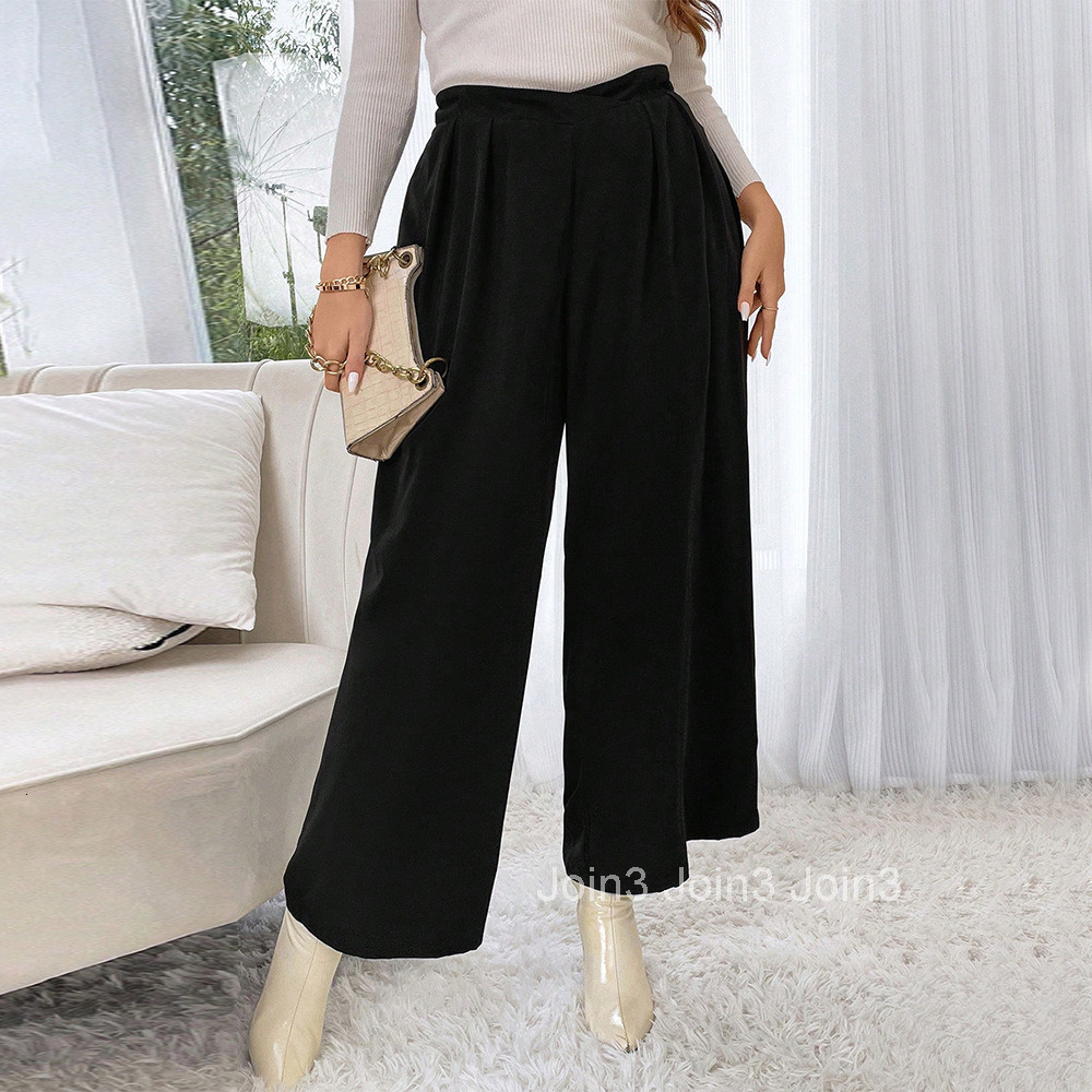 Oversized Womens Elastic Waisted High Waisted Wide Leg Pants with a Stylish and Casual Design Straight Leg Slimming Pants