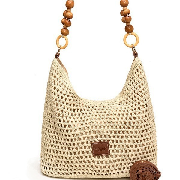 2025S designer beach vacation woven women new hollowed out knitted handbag large capacity shoulder bag armpit bag