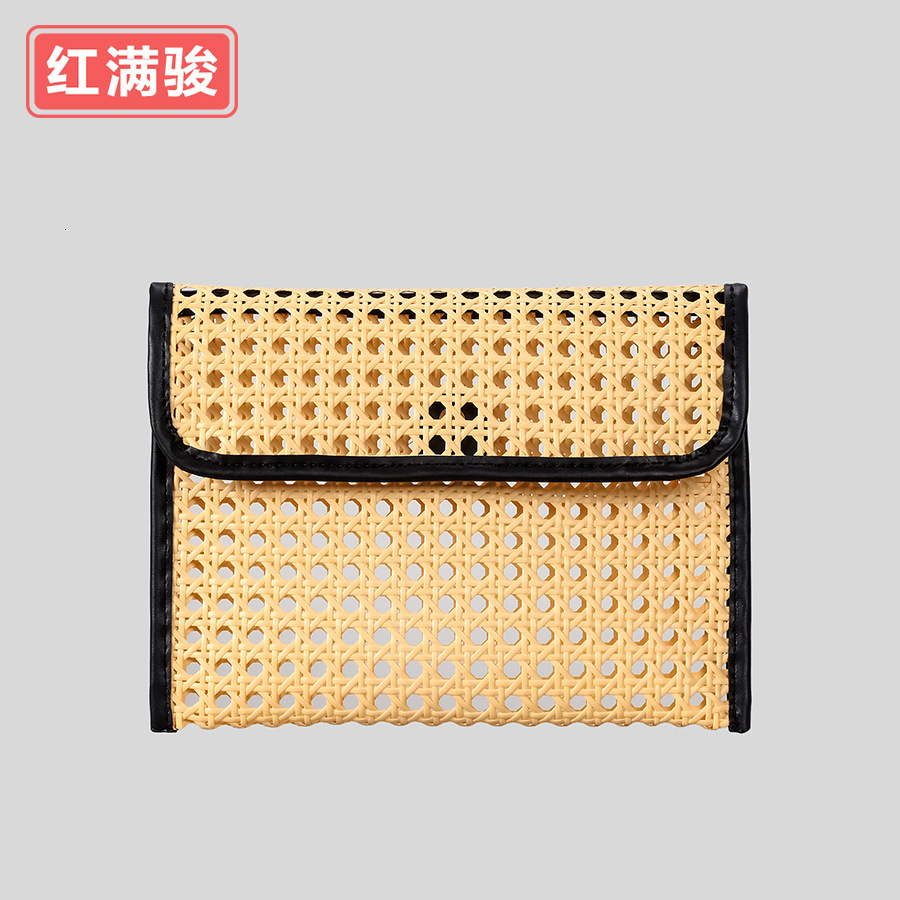 2025S designer rattan hand woven single shoulder crossbody women vacation hollow beach flip small square bag handbag