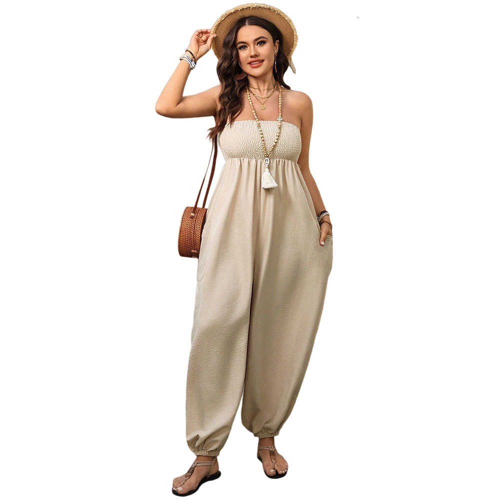 2025 New Plus Size Womens Instagram Vacation Elegant Jumpsuit Spring/summer New Loose Jumpsuit