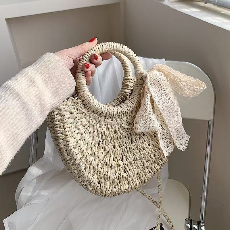 2025S designer women new spring and summer stylish styling handbag internet famous beach woven crossbody shoulder bag