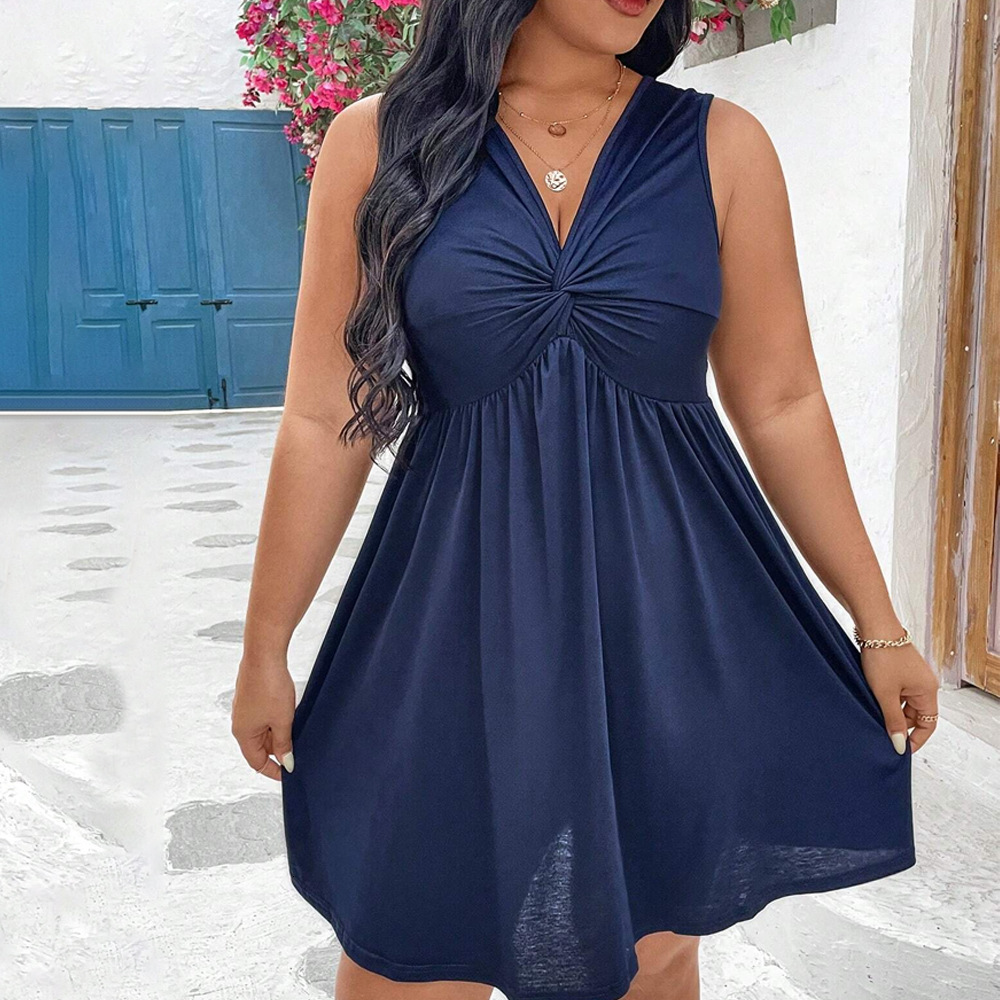 Oversized Womens Clothing with Twisted and Wrinkled Chest Design Showing a Slimming and Fashionable Temperament. Dresses for Women