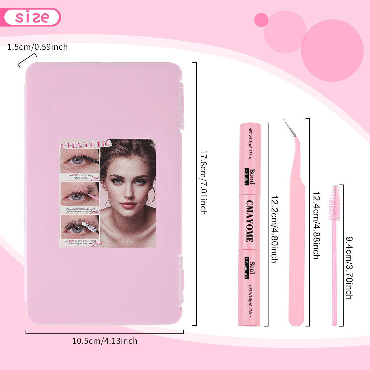 DIY Individual Eyelashes Natural Thick Lash Clusters Kit with Lash Bond & Seal Handmade Reusable DIY Segmented Eyelash Extensions Makeup for Women