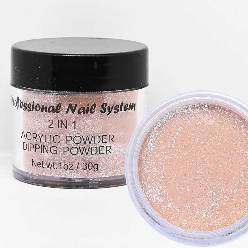 2 IN 1 Acrylic Dipping Powder Nail Dust Pigment Powder French Dip Nail Glitter Powder Pigment For Manicure Gel Nail Polish FAW53W250516