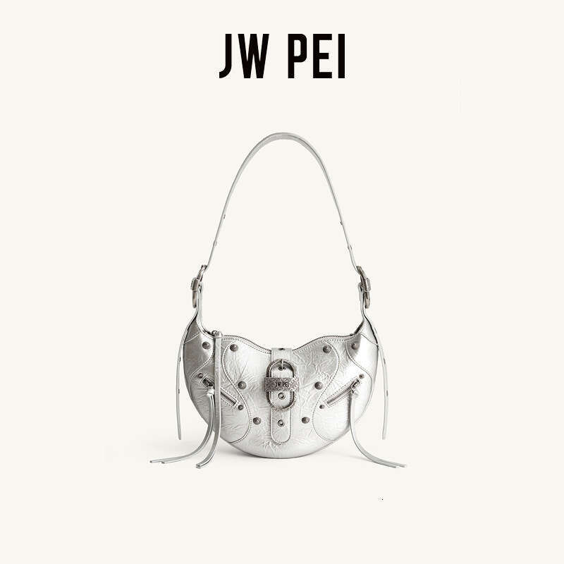 Women's Bags Designer JW PEI Oil Wax Leather Horn High Street Motorcycle New Large Capacity Fashion One Shoulder Crossbody Underarm Bag