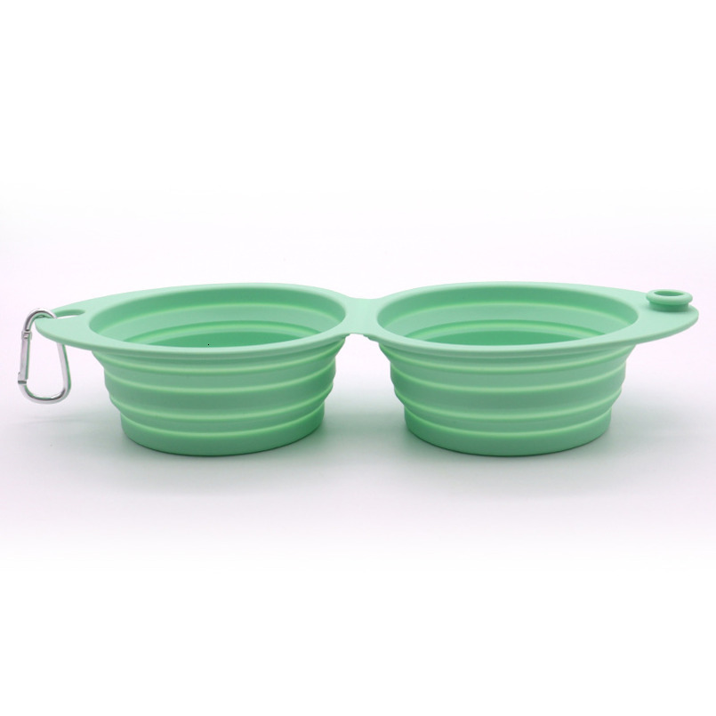 Dog Basin Anti Spill Pet Double 2 Use Water Bowls Silicone Folding Supplies Cat Bowl Dog Food Bowl