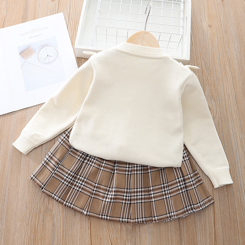 Baby Girl Winter Clothing Sets Autumn Children Knitted Sweater With Skirt Kids 2 Piece Casual Outfits 3-7Y y250607D230
