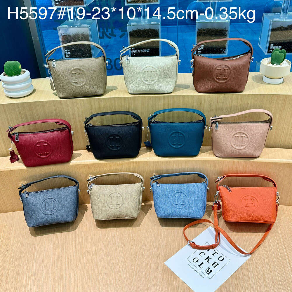 lunch Hot Hot box genuine leather bag, women's new versatile handbag, H home style original silver buckle bag, handbag,