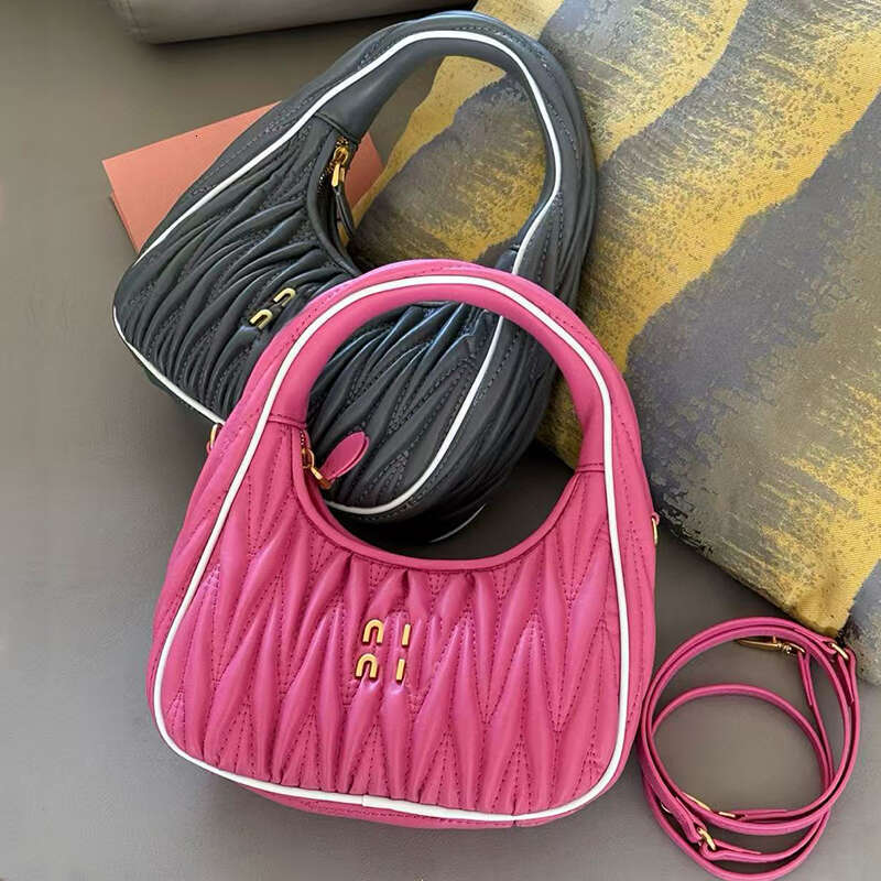 Designer Handbags Mini Shoulder Bags Totes Wander Pleated Real Original Soft Leather Summer Color Yellow Pink Luxury Hobo Crossbody Bag