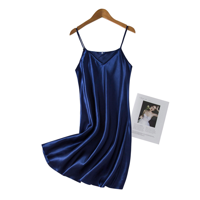 LW8260 Summer pure color ice silk simulation silk bridal gown inner wear ladies suspender skirt adjustable