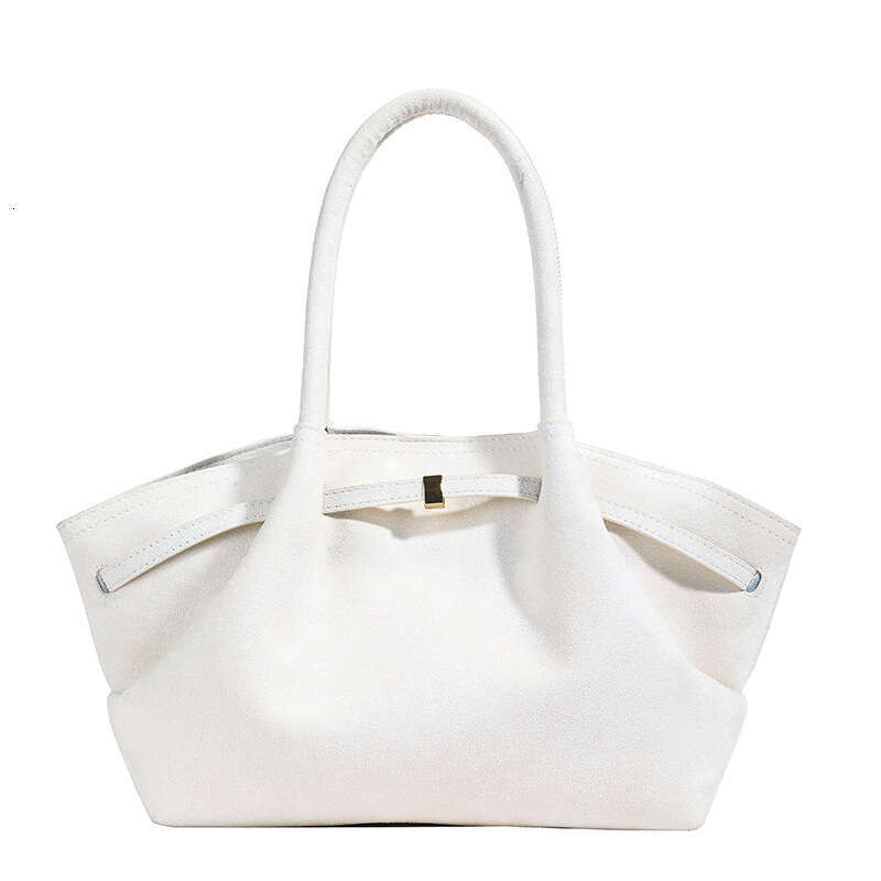Design sense, large capacity, niche, high aesthetic handheld tote for women suede pleated underarm dumpling bag 2025 new style, unique and elegant tem