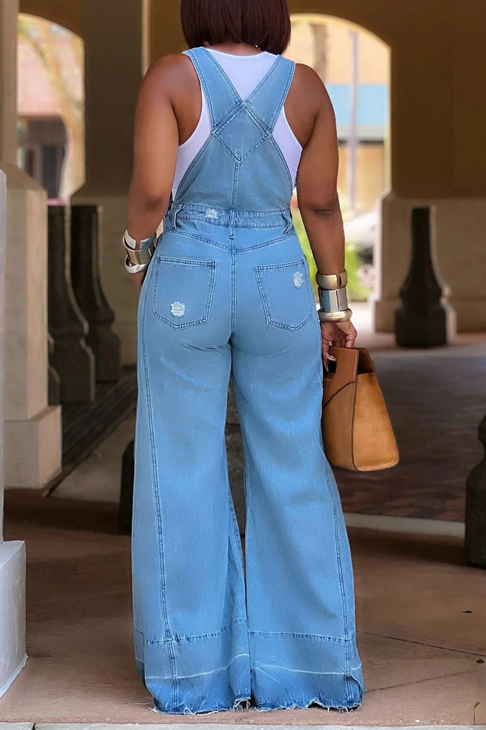 Plus Size Womens Jumpsuit Denim Pockets Overall Rompers Wide Leg Jeans Slim Streetwear Casual Fashion Jumpsuit for Womens 250515