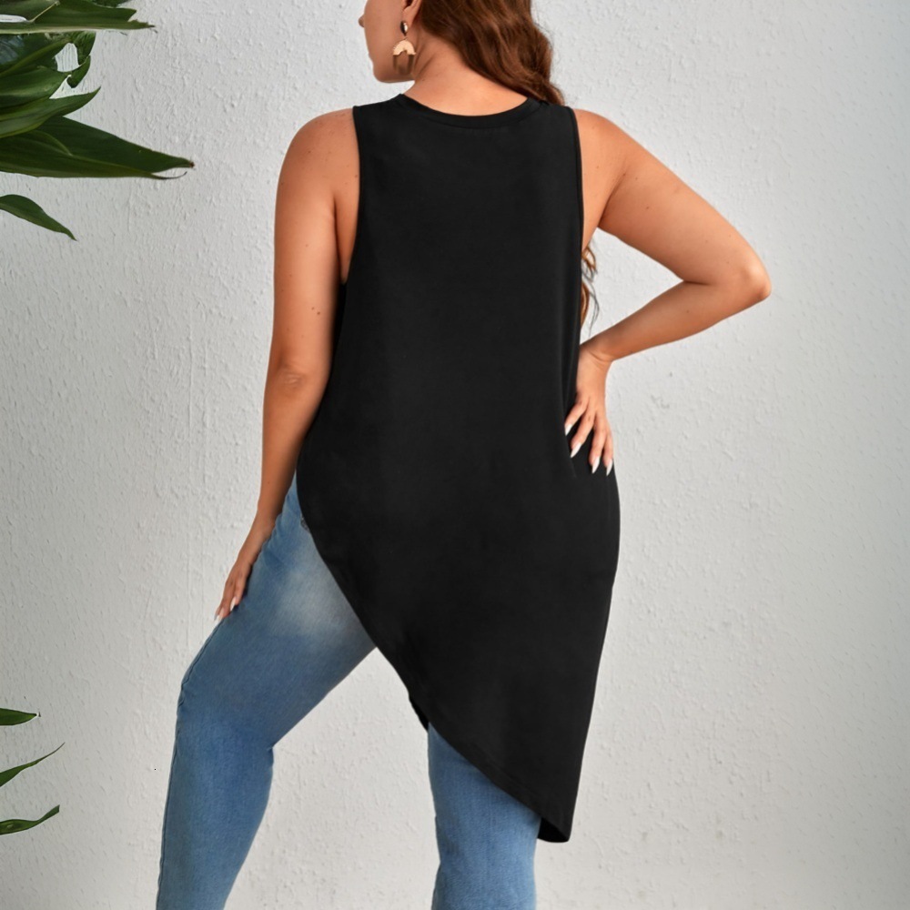 Plus Size Womens Simple and Elegant T-shirt for Spring and Summer 2025 New Mid to Long Style Loose and Slimming