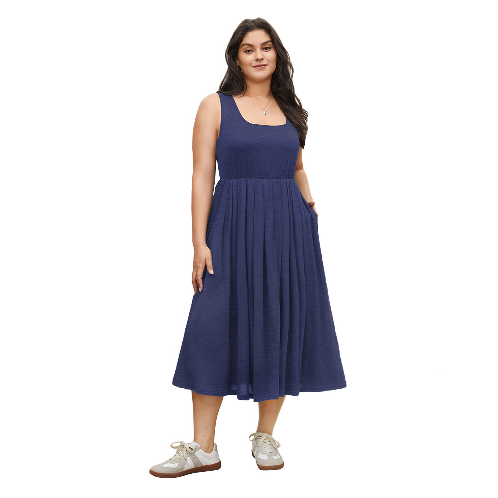 Plus Size Womens Clothing Simple Temperament Elegant Style Dress Summer Versatile Niche Mid Length Skirt