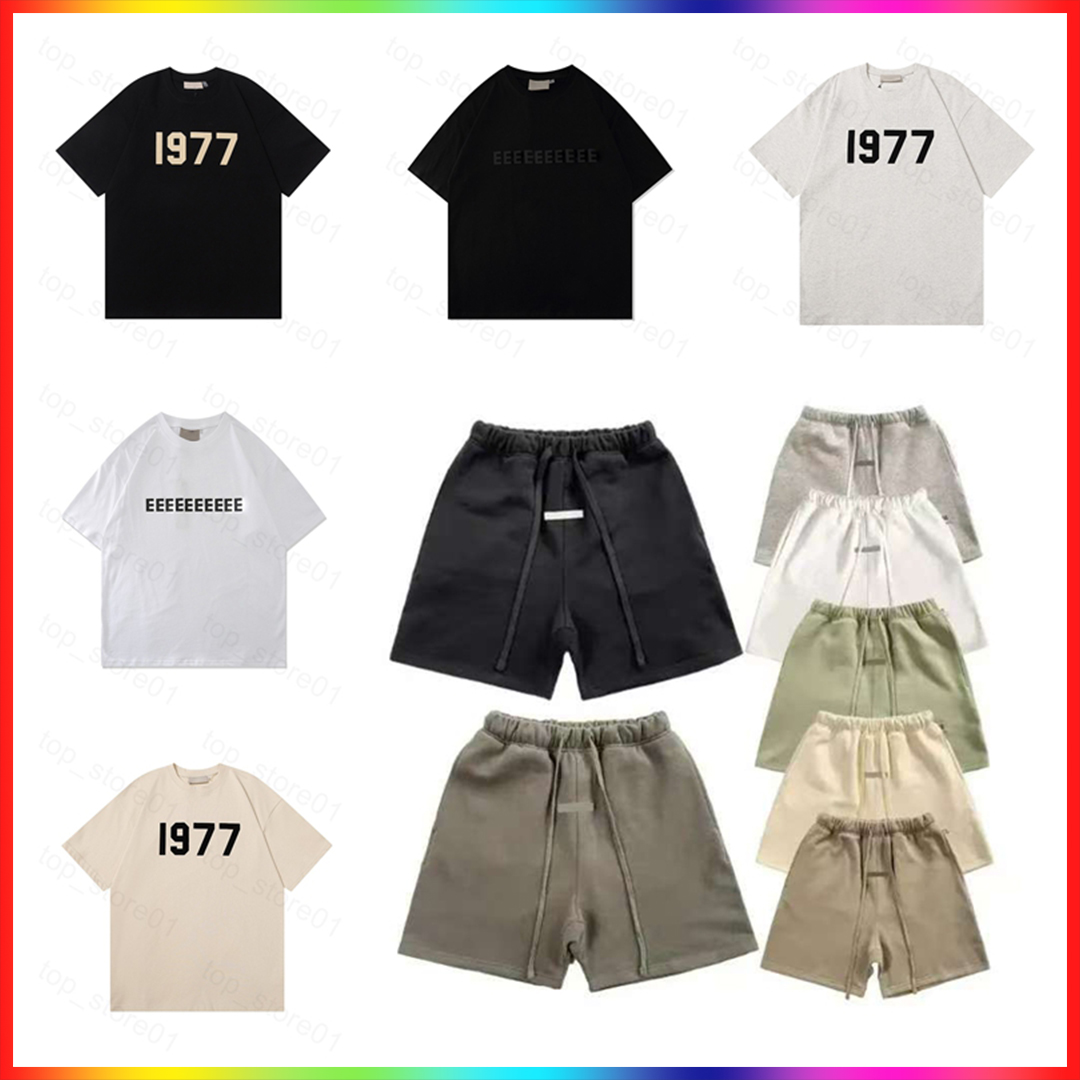5A 2025 Designer Men's and Women's Shorts essential short Sleeve Letter Printed Cotton Round Neck Loose essentials shorts designer t shirt clothing Shirt