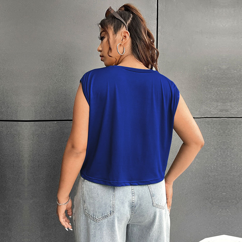 Spring/summer New Large Womens Ins Fashion Casual Round Neck Sleeveless Tank Top