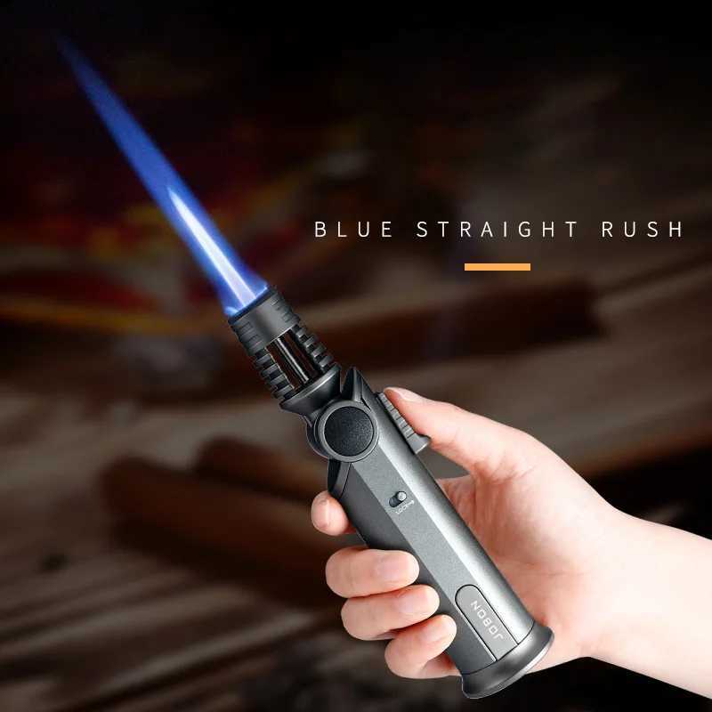 JOBON Strong Blue Flame Lighter 360 Inverted Ignition Rotatable Nozzle Safety Lock Design Inflatable LightersT250516