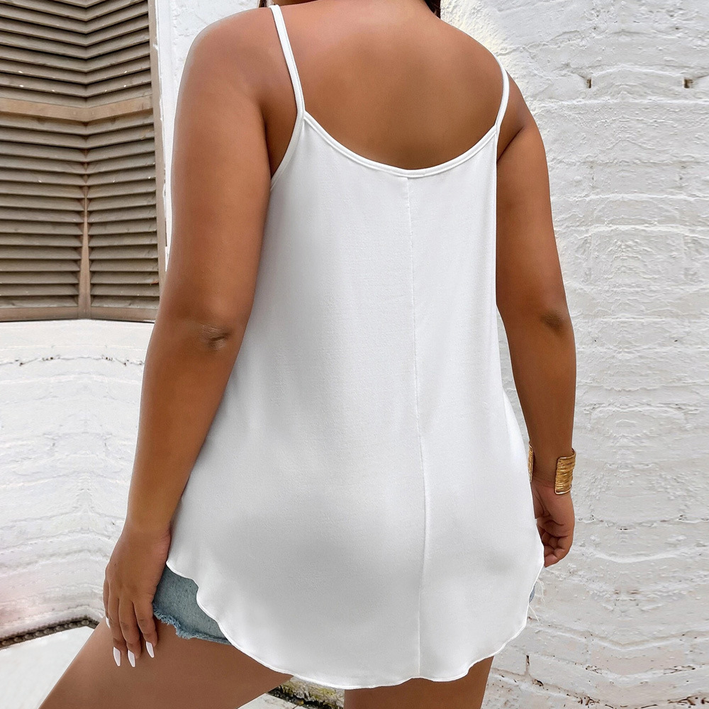 Large Size Womens Clothing New Collection Waist Cinching Casual Fashion Versatile Solid Color Camisole Base Outerwear Vest Top