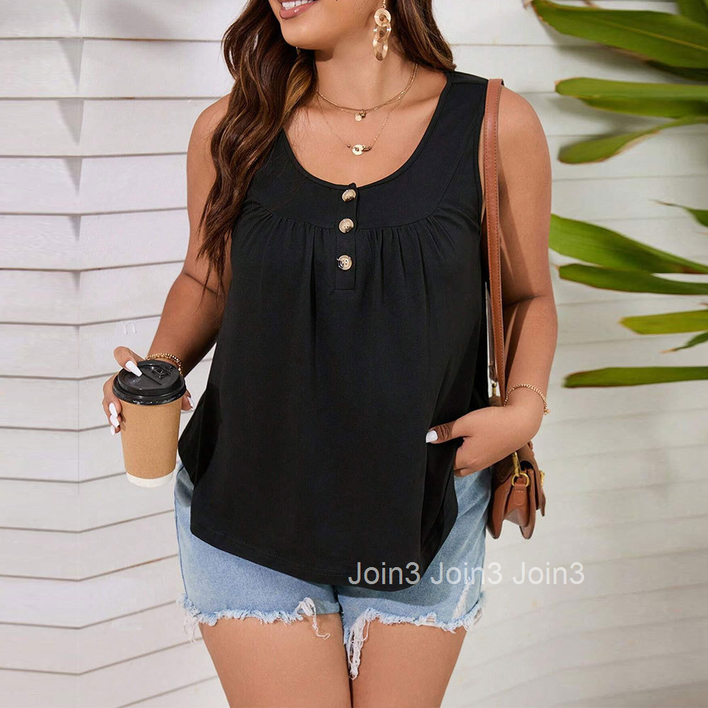 Large Size Womens New U-neck Sleeveless Loose Casual Knitted Vest Top