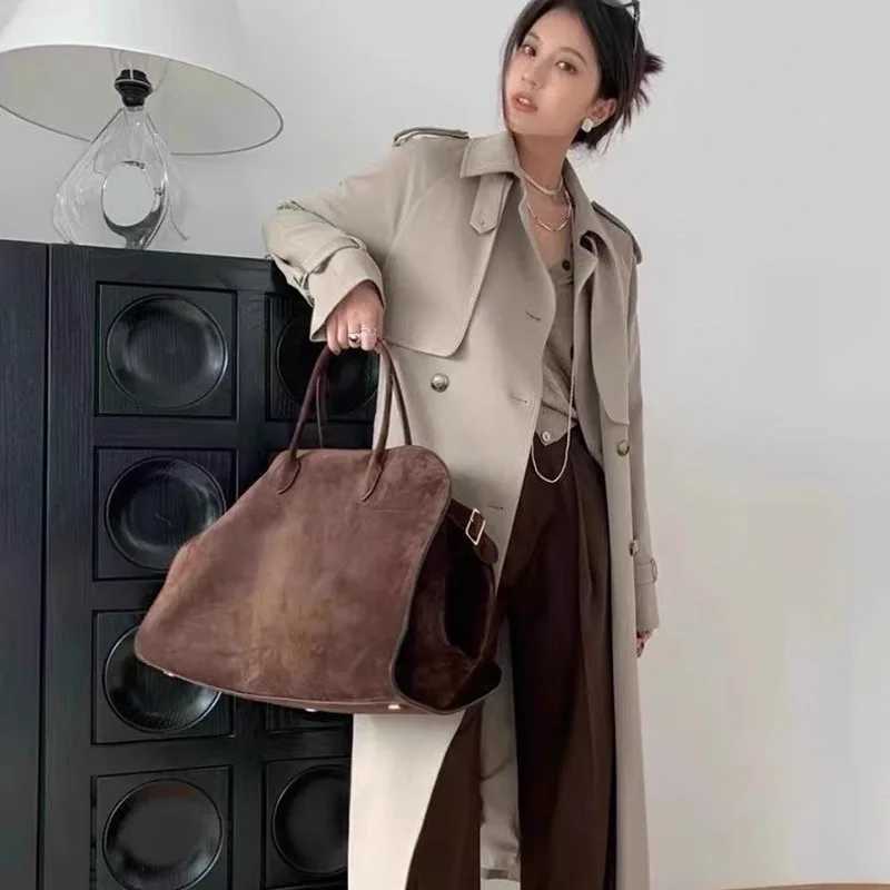 Genuine Leather Margaux 15 Handbag Shoulder Crossbody Bag Soft Suede Tote Bag Large Capacity High Quality Z250516