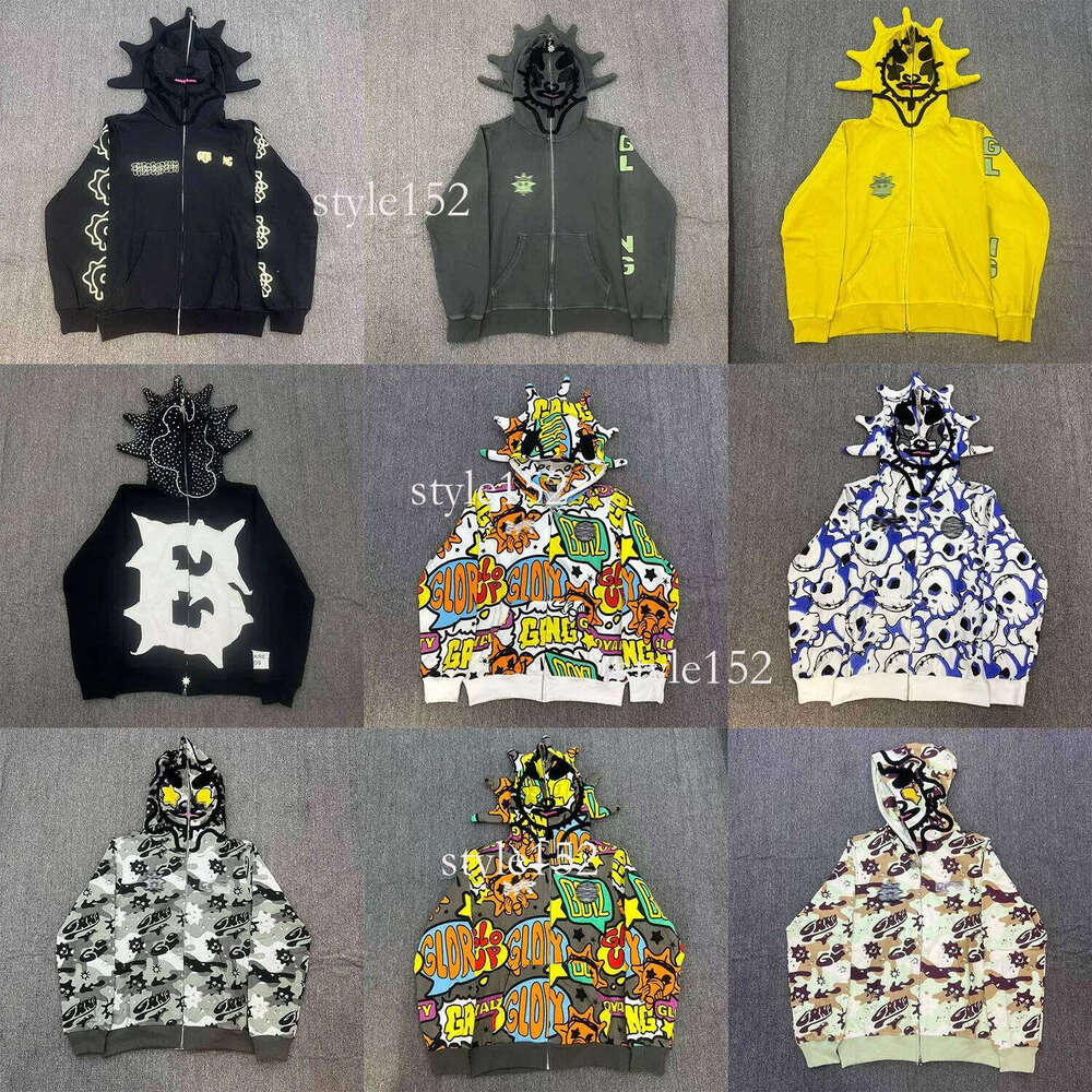 2025 New Designer Mens zip up Hoodie Full Letter Print Gothic Vintage Cartoon Camouflage Zip up Sweatshirt Cotton hight quality Hoodies Women e8