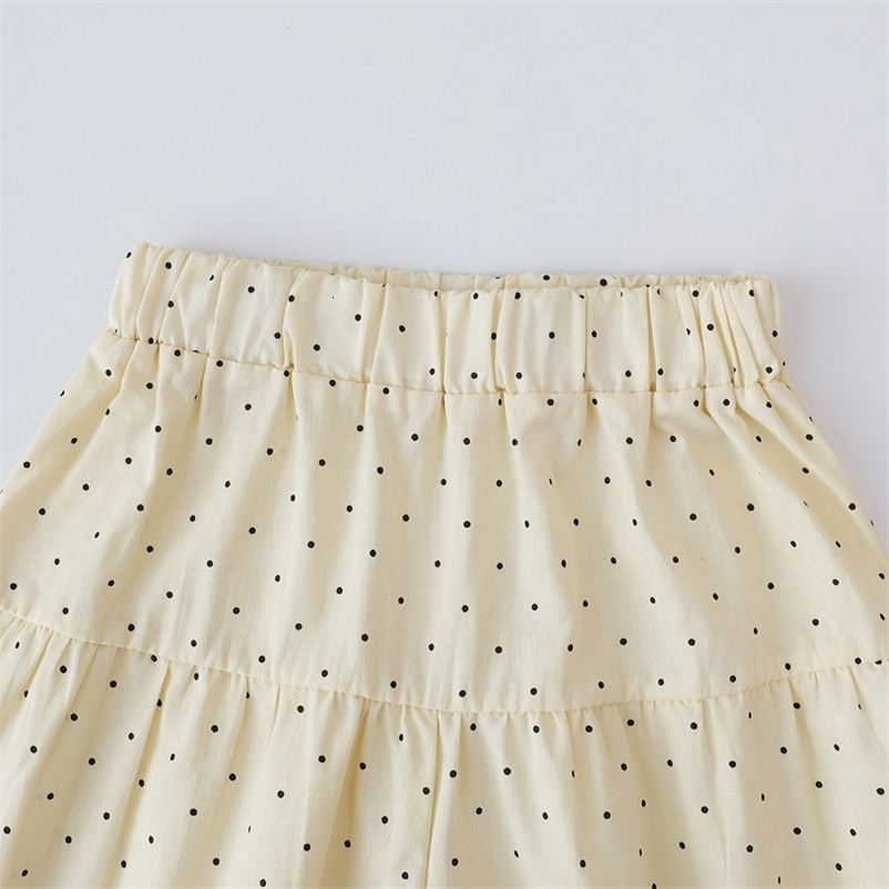 Bear Leader Baby Girls Casual Clothing Round Neck Sleeveless Polka Dot TopWide Leg Pants Set with Bow and Botton 2PCS Set 250515